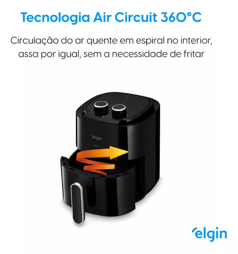 Imagem 6 de 12 de Fritadeira Air Fryer Elétrica Start Fry 3,5l 110v & 220v Elgin clip-icon