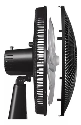 Ventilador de Mesa Turbo 30cm Maxi Power 6 Pás Silencioso Preto e Cinza 3 Velocidades Inclinável Potente - Image 4